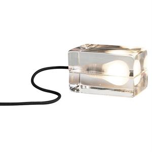 Design House Stockholm Block Lamp Bordlampe Klart Glas Sort Ledning