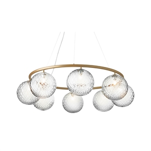 Nuura Miira 8 Circular Lysekrone Messing/Optic Clear